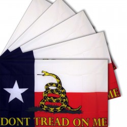 Don't Tread On Me Texas 3' x 5' Polyester Flag - 5 Pack